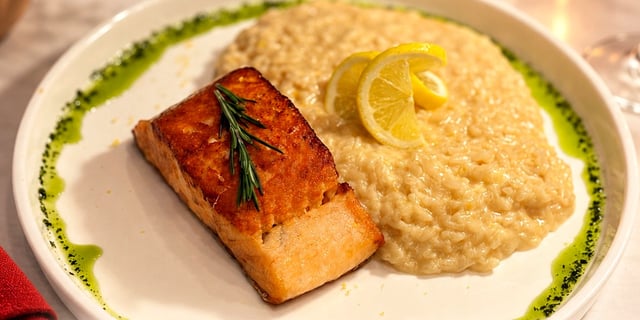 Risoto de Limão Siciliano com Salmão